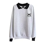 Froomer Teen Girls Cat Print Sweatshirt Long Sleeve Blouse Loose Sweater Shirt