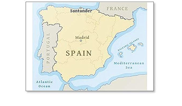 Imán para nevera con mapa de Santander en España : Amazon.es ...