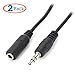 HTTX 3.5mm Male to Female Extension Slim Thin Auxiliary Audio Stereo Extension Cable Cord for Headphones (3 Feet, 2-Pack)