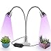 Dual Head LED Plant Grow Light,10W 360° Flexible Indoor Grow Light Plant Grow Lamp with Controllable Luminious Level for Indoor Plants, Hydroponic Gardening, Greenhouse, Office [Upgraded 2018]