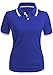 CLOVERY Women's Casual Design Short Sleeve PK Polo Shirts Cobalt Medium