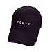 SMTSMT Embroidery Cotton Baseball Cap Boys Girls Snapback Flat Hat (Black)