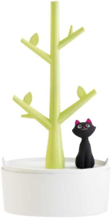Uminilife Jewellery Stand Showcase Holder Earrings Hangers Rings Bracelet Storage Rack Cat Design (Green)