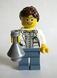 Lego Female Scientist Minifigure with Custom Beaker Utensil