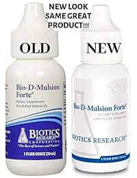 Emulsión Bio D Mulsion Forte de Biotics Research con vitamina D, 2000 UI, de 1 onza líquida