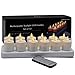 TELOSMA Rechargeable LED Tealight Votives Candles with Moving Flame Wick and Remote Control Set of 12