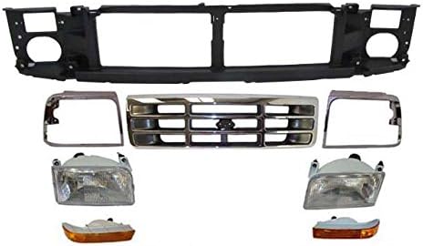 BUNDLE 92-96 F150 F250 Bronco Header Panel Grille Park Headlight Bezel 8Pc FO1220113 FO1200173 FO2513131 FO2512130 FO2502118 FO2503114 FO2521114 FO2520116