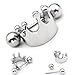 PiercingJ 2pcs 16G Stainless Steel Crown Ball Barbell Hoop Huggie Helix Cartilage Tragus Ear Lobe Stud Earring