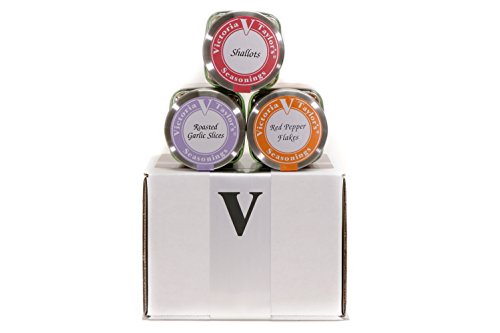 Pantry Essentials - ROASTED GARLIC SLICES, DRIED SHALLOTS, AND RED PEPPER FLAKES add flavor to soup, stew, sauces, and salad dressing. VICTORIA TAYLOR'S BY VICTORIA GOURMET.