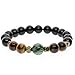 AmorWing Summer Trends Black Obsidian Tiger Eye Prayer Mala Bracelet