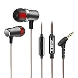 AOKII Wired In-Ear Earbud Headphones with Mic & Remote Control,Magnet Attraction Earphones,Comfortable Earphones Compatible for iPhone,Android