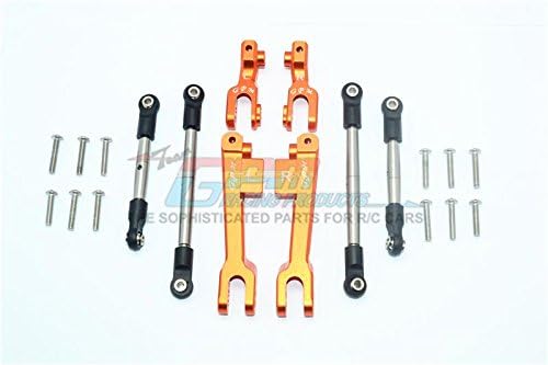 gpm traxxas Unlimited Desert Racer 4x4 (85076-4) Upgrade Parts Aluminum Front & Rear sway bar & Stainless Steel Linkage - 8pc Set Orange