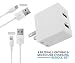 iPhone iPad Charger, Samsung Android Micro USB Charger, 3-in-1 Apple Certified Mfi Travel Dual-USB 4.8A Wall Charger + Micro-USB Cable + Lightning Cable