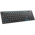 Rii (Newest Version) K12+ Mini Wireless Keyboard with Touchpad Mouse, Stainless Steel Portable Wireless Keyboard with USB Receiver for MacBook/iPad/Tablet/PC/Laptop/Smart TV/Raspberry Pi - Black