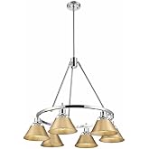 Golden Lighting 3306-6 CH-BCB Orwell - 6 Light Chandelier-20.38 Inches Tall and 29 Inches Wide, Finish Color: Chrome, Shade C