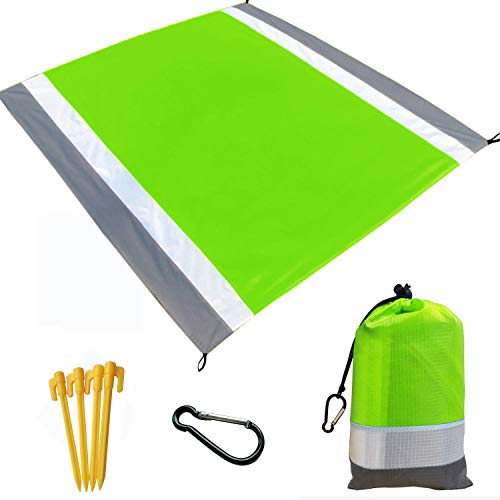 BOSSJOY Sand Free Compact Pocket Beach Blanket Mat, 82″ x 79″ Sand Proof Picnic Mat, Lightweight Durable Waterproof Huge Ground Cover for Travel, Camping, Hiking, Festival and Sports