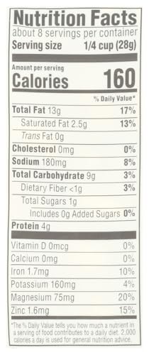 WHOLE FOODS MARKET, CASHEWS DRY ROASTED SEA SALT FAIR TRADE ORGANIC 8 OUNCE