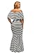 Gloria&Sarah Women's Off The Shoulder Mermaid Striped Ruffle Tube Plus Size Maxi Dress,Black & White,XL(US 14-16)