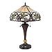 Serena D'italia Sunrise Tiffany Style Table Lamps, Mosaic Stained Glass Lamp, Antique, Victorian, Vintage Styling, Double Pull Chain (Yellow, Green, Red)