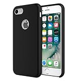 For iPhone 7 Case - MoKo Slim Fit Shockproof Liquid Silicone Gel Rubber Protective Case Soft Touch Back Cover for Apple iPhone 7 2016, BLACK