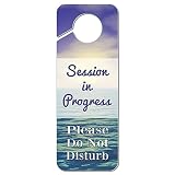 Graphics and More Session in Progress Please Do Not Disturb Plastic Door Knob Hanger Warning Room Sign - Pastel Ocean Sunset