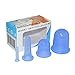 MENGCORE 1 Set/4 Pcs Health Care Body Anti Cellulite Silicone Vacuum Massage Eye Neck Face Back Massager Cupping Cup (Blue)