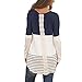 Women's Autumn Winter Long Sleeve Lace Stitching Knitted Pullover Sweater Longshirt, Navy, M