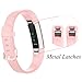GEAK Compatible with Fitbit Alta and fitbit Alta HR Band, Soft Classic Accessories Sport Bands Compatible for Fitbit Alta HR/Fitbit Ace,White Teal Pink,Small