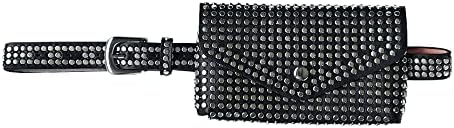 Amazon.com | Urieo Studded Belt Bag, Black Leather Waist Bag for 