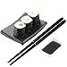 Hawk Zing Foldable Rosewood/Ebony Chopsticks with Carry Bag Perfect for Backpacking Camp and Travel Portable Tableware (Ebony, 1 Pair)