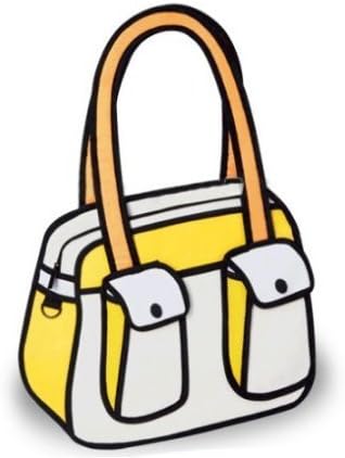 Upchenli Canvas Cartoon Shoulder Messenger Bag 2D Drawing 3D Handbag,Yellow