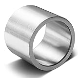 Mens Womens 19mm Wide Stainless Steel Ring Big Cool Band Matte Finish Flat Top Comfort Fit