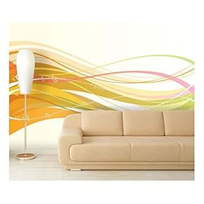 Large Wall Mural - Abstract Colorful Lines | Self-Adhesive Vinyl Wallpaper/Removable Modern Decorating Wall Art - 66" x 96"