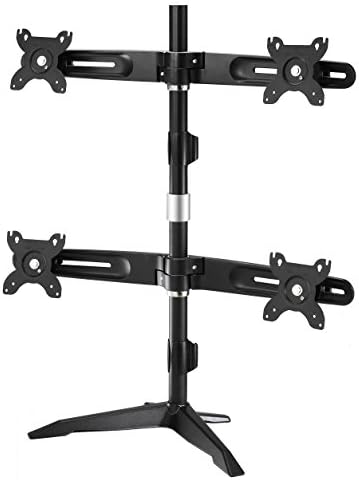 Amercom, Inc Amer Networks Stand Based Quad Monitor Mount for Four 15"-24" LCD/LED Flat Panel Screens AMR4SU