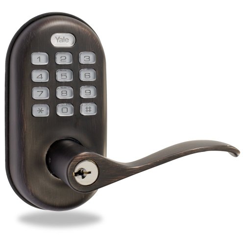 Yale z-wave real living keyless push button lever lock,…