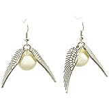 Harry Potter Golden Snitch Earrings Wings Gift Earrings (Silver)