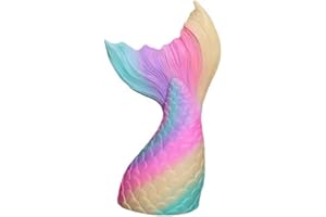 Wooswen 1pcs Rainbow Mermaid Fishtail Piggy Bank Home Gift Pendant Piggy Bank Suitable for All Ages Gift Coin Piggy Bank