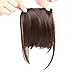 Fashion Clip in Bangs Dark Brown Fringe Hair Extensions Synthetic Hairpieces Clips on Hair Bang False Short Flat Bangs Two Side (Clip in Bang, 4#)