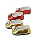 American Fashion World 2 Pack of Metallic Slip on Shoes with Diamond Bow: Red and Gold | Fits 14