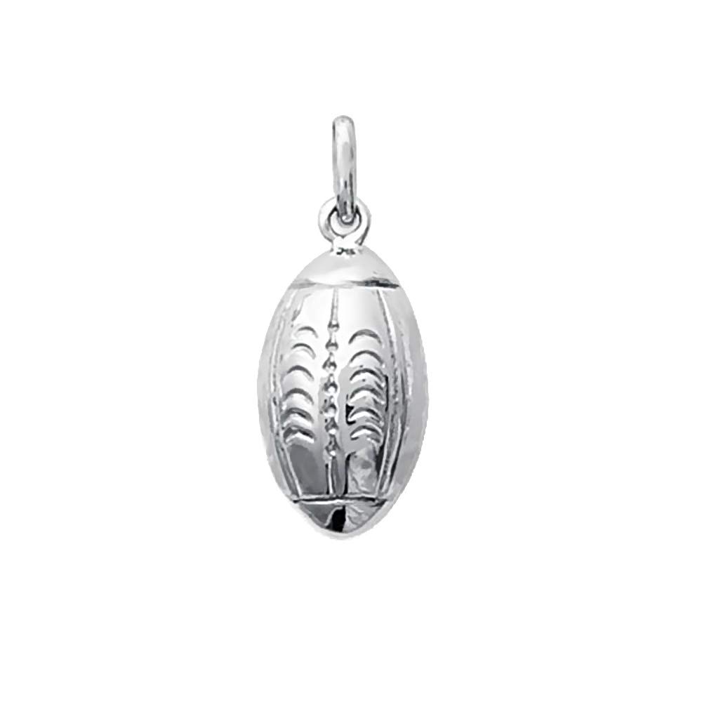 NKlaus Silver 925 Sterling Silver Pendant Football Rugby Ball Football rhodium plated 5120