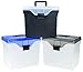 STAPLES 757451 Portable File Box Letter Size Clear w/Blue Lid (110990)