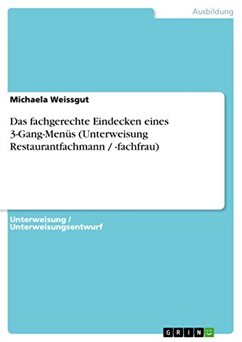 Das fachgerechte Eindecken eines 3-Gang-Menüs (Unterweisung Restaurantfachmann…