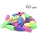 YumyBom Pencil Top Eraser Caps Chisel Shape Pencil Eraser Toppers Assorted Colors in Bulk 150 Pieces