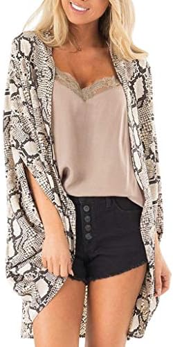 Chiffon Shawl Leopard Print Kimono Cardigan Top Cover Up Blouse Beachwear Women