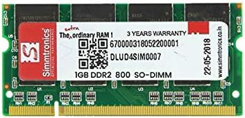 Simmtronics 1GB 800MHz DDR2 SDRAM for Laptop