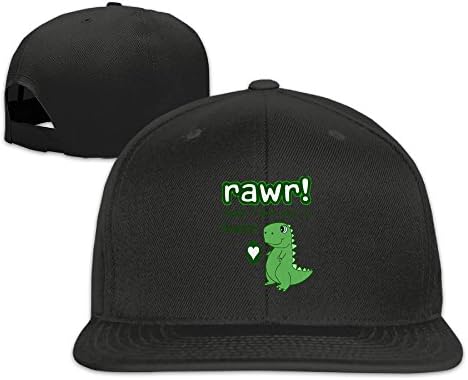 Cute! RAWR Means I Love You Flat Peak Cap Trucker Dad Hat