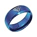 8mm Blue Superman Symbol Men His Tungsten Stainless Steel Ring Band (10)