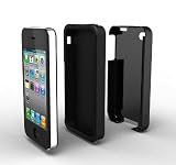 Acase(TM) iPhone 4 and 4S Superleggera PRO Dual Layer Protection (Black/Black) case (Fits AT&T, Sprint and Verizon iPhone 4 and 4S)