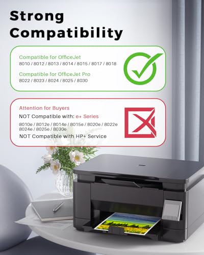 Skydo 912XL 912 Compatible Cartridges for HP 912 XL Multipack Cartridge for HP OfficeJet 8012 8010 8014 8015 8017, for HP OfficeJet Pro 8022 8023 8024 8025 8020 8030 (Black Cyan Magenta Yellow, 4-Pack
