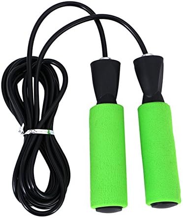 XJH88 Jump Rope Adjustable Skipping Speed Ropes Bearing Handles Loaded (Green)